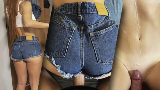 Redhead in Denim Shorts Met a Stranger on the Street and Brought Him Home