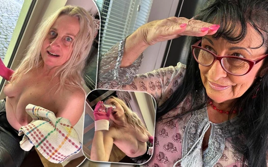 Yaşlı ninelerle azgın ev temizliği