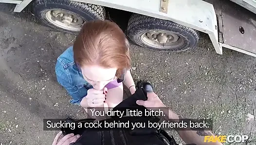 Fake cop - sadakatsiz kız arkadaş Candi Coxx erkek arkadaşını aldatıyor