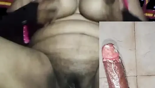 Hintli ev hanımı kocasına çok aç evli kadınla görüntülü görüşme yapıyor
