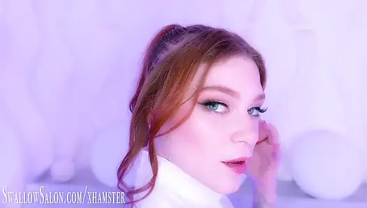 Baştan çıkarıcı Katerina Deville yutma salonunun yanında duruyor