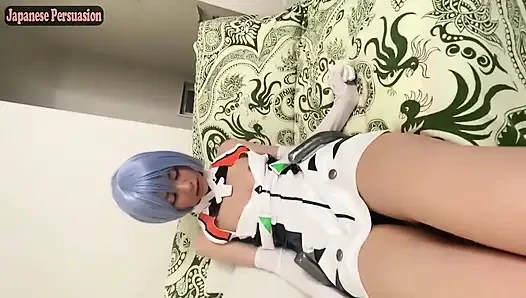 Gerçek cosplayer özel çekim. Evangelion Rei Sync domaltarak bakış açısıyla doruk noktası oluyor