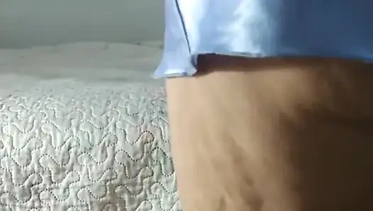 Horny stepmom makes a video for her followers on the internet.