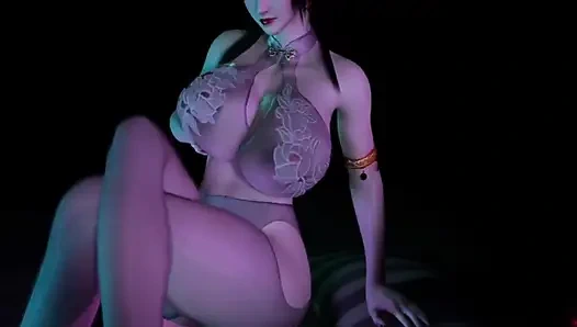 3 boyutlu büyük bobs sürtük büyük yarak üzerinde oturuyor