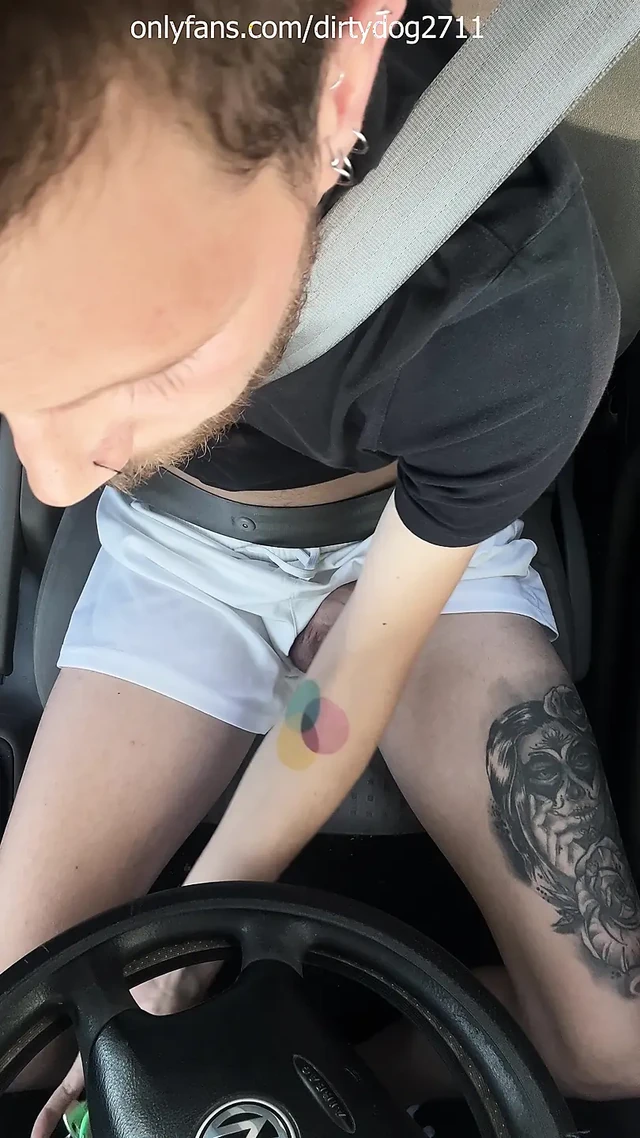 Loud moaning and praise "fucking in the car" huge cumshot