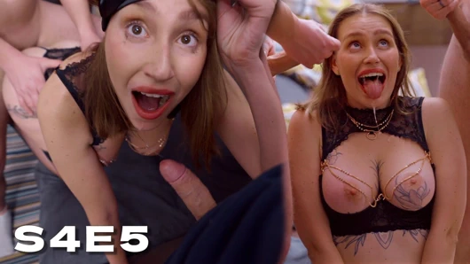 S4e5: karısının doğum günü sürprizi bakış açısıyla üçlü sekse dönüşüyor. Kurye çifte sikiş ve yüze boşalma için katılıyor!