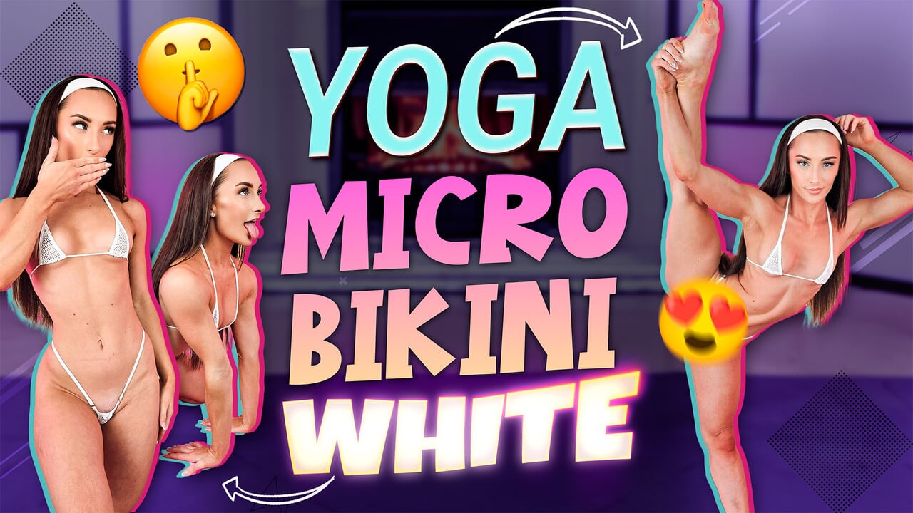 Beyaz mikrobikini ateşli yoga - hannahjames710