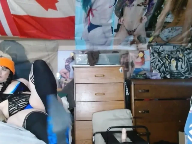 Domuz kuyruklu şişman kadın kılıklı kadın dans ediyor ve sonra şişman delikle oynuyor