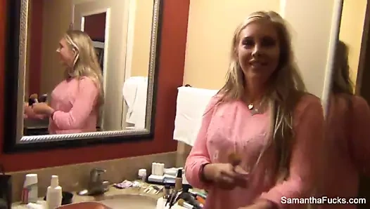 Samantha saint ile sahne arkası eğlence