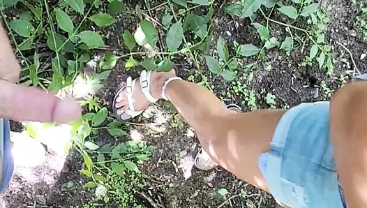 Outdoor Amature american milf fucked in ass by big white cock until he creampies her ass