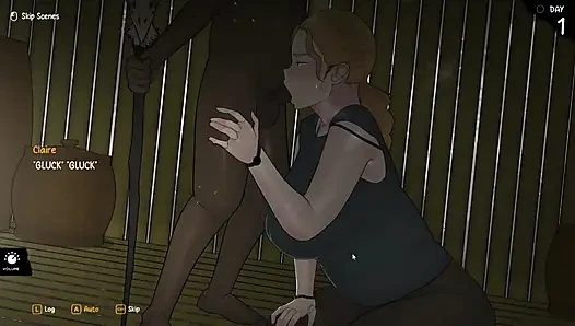 Hentai oyunu - tanrıçanın gelişi - bölüm 1 ateşli seksi sarışın kadın kabile şefi için paizuri ve yoğun sakso çekiyor