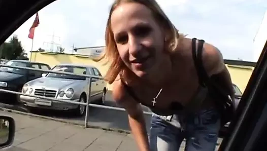 Masturbationsshow einer jungen Anhalterin