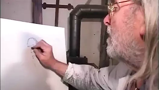 Doğal memeli azgın esmer 50'nin üzerindeki ünlü bir sanatçı tarafından sikiliyor