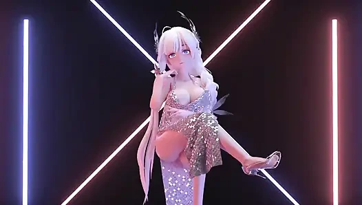 Phut Honsexy Elbise; Siyah çoraplı; Beyaz çoraplı; Büyük memeler sallanıyor; Amcık teşhiri