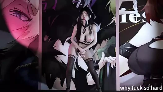 3 boyutlu, seksi iç çamaşırlı büyük memeli Asyalı striptizci büyük yarakla aldatıyor