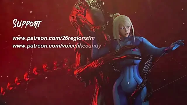 Неизвестная планета 9 - грудастой Самус Аран разорвал ее киску большой неземный хуище