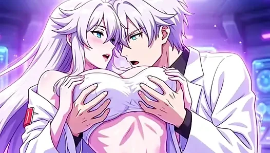Mad scientist creates perfect futanari clone of himself for sex desire