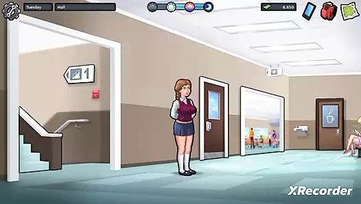 Bayan Ross vücut boyama sapıkğını anon'a gösteriyor (yaz mevsimi efsanesi oyunu)