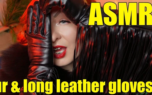 Cinsel pin up Arya, uzun siyah eldivenli asmr videosu