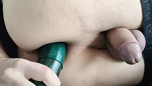 Very juicy anal toying loose asshole