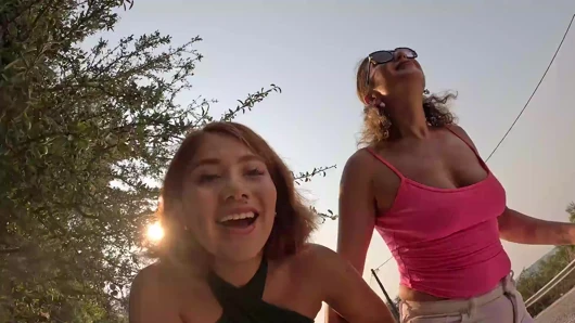 Wetting Jeans Together on a Barefoot Hike
