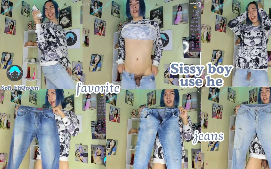 Sissy Erkek En Sevdiği Jean'leri Canlı Yayında Modellik Yapıyor