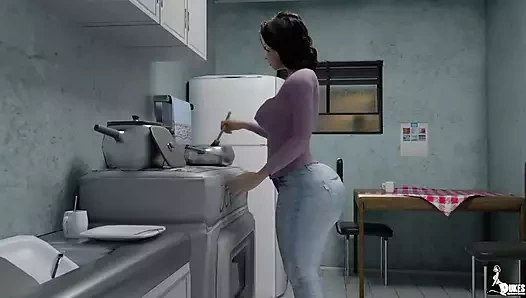 Ateşli latin orta yaşlı seksi kadın oğlunun en iyi arkadaşını emiyor ve sikiyor