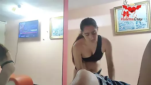 Spor salonundan sonra erkek arkadaşımı siktim