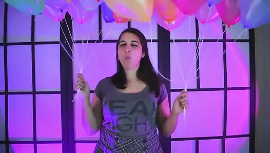 Helyum balonları ve baloncuk beni azdırıyor - bunny looner