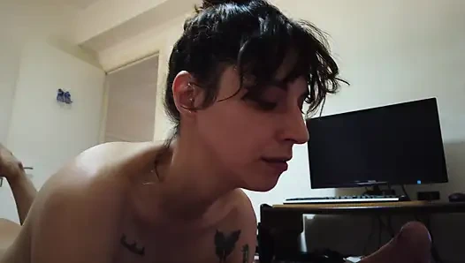 Bakış açısı kozasında lezzetli dil oyunu sakso