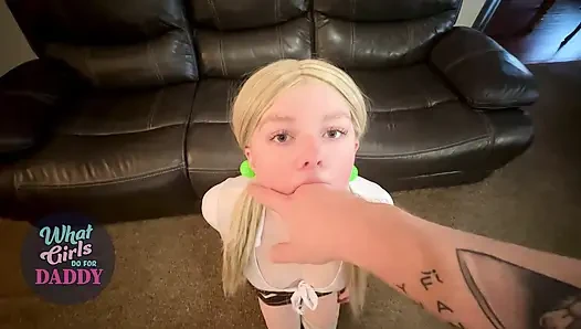 Gerçek amatör - 18 yaşındaki genç "stacie" - ilk porno - sert ev yapımı dominant babalık sakso yüz sikişi