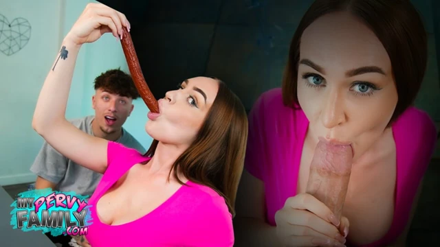 MyPervyFamily - My Big Titty Stepsister Can Deepthroat!? - Emily Norman