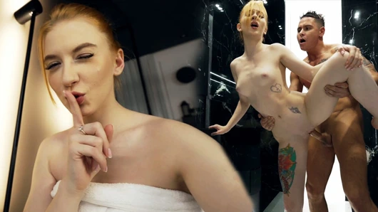 Üvey erkek kardeşimin bunu uzatacak zamanı yoktu ve içime boşalıyor