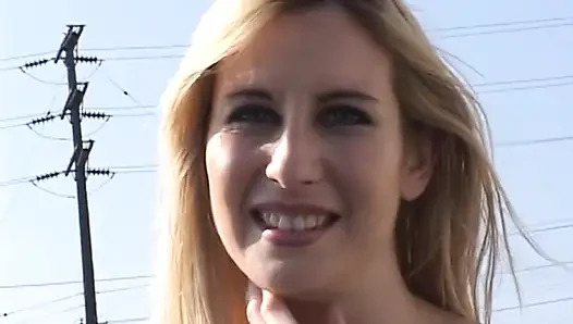Busty MILF blonde bitch picked up on the street and fucked hard