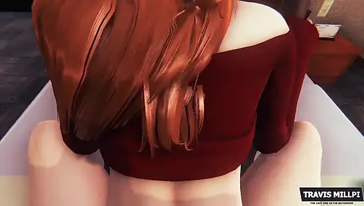 Kızıl saçlı üvey kız kardeş ve esmer üvey anne ile üçlü seks