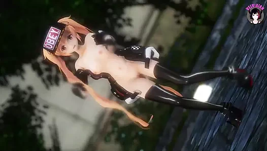 Siyah dans eden ve kademeli olarak soyunan seksi genç kız