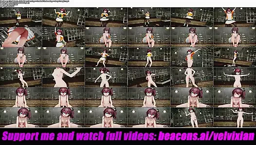 Matsuri - sevimli genç kız dans ediyor + kademeli soyunma + seksi kovboy kız (3d hentai)