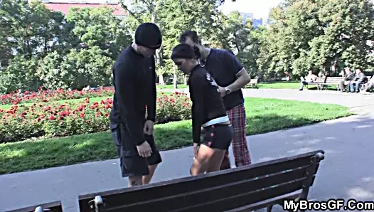 Esmer kız yakalandı binicilik kardeşler dev çük