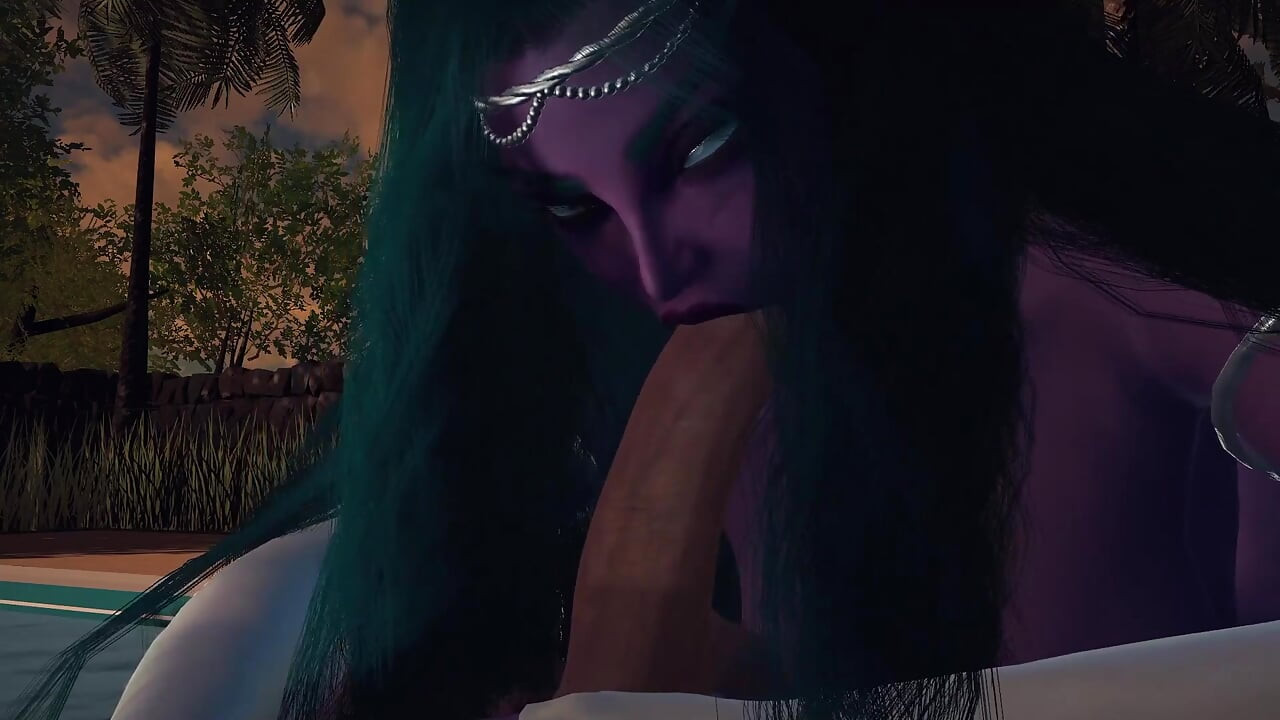 Night Elf Princess bahçede sana sakso çekiyor bakış açısı - 3 boyutlu porno