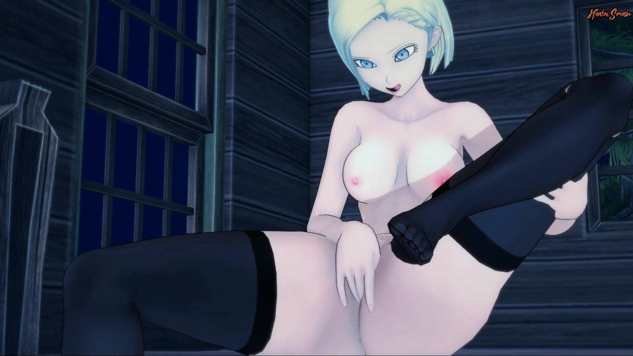 Android 18, orgazm olana kadar kendini mutlu eder. ejderha topu.