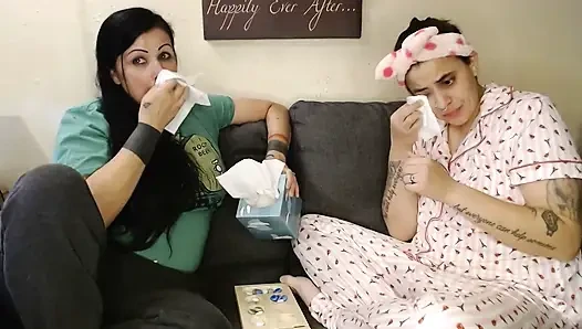 Yawning bulaşıcı lezbiyen pijama partisi iş arkadaşları