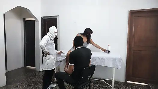 The doctor helps improve a patient's fertility! The bandit fucks the patient's wife in the middle of the hospital.