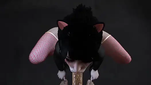 Evcil bir kızdan bakış açısı gırtlağına kadar alıyor - genç sakso