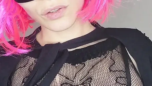 My natural tits are throbbing! Kitten mask on for a solo delight