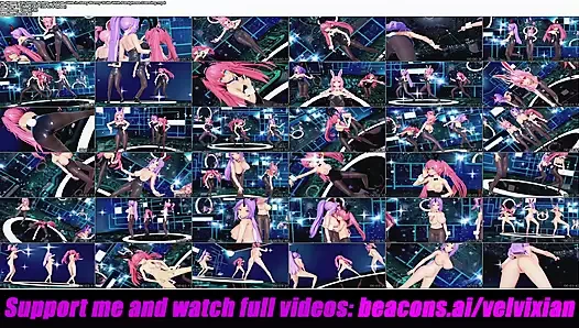 Slime anime - külotlu çoraplı seksi tavşan takım elbiseli 3 sevimli kız (3d hentai)