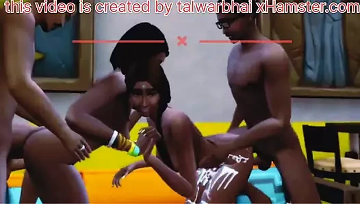 Hintli çift eş değiştirmeli seks partisi yapıyor