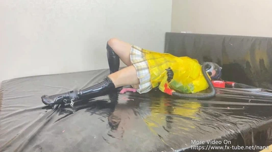 Fx-tube yağmurluk jk kendini esaret ve gaz maskesi vibratör orgazm