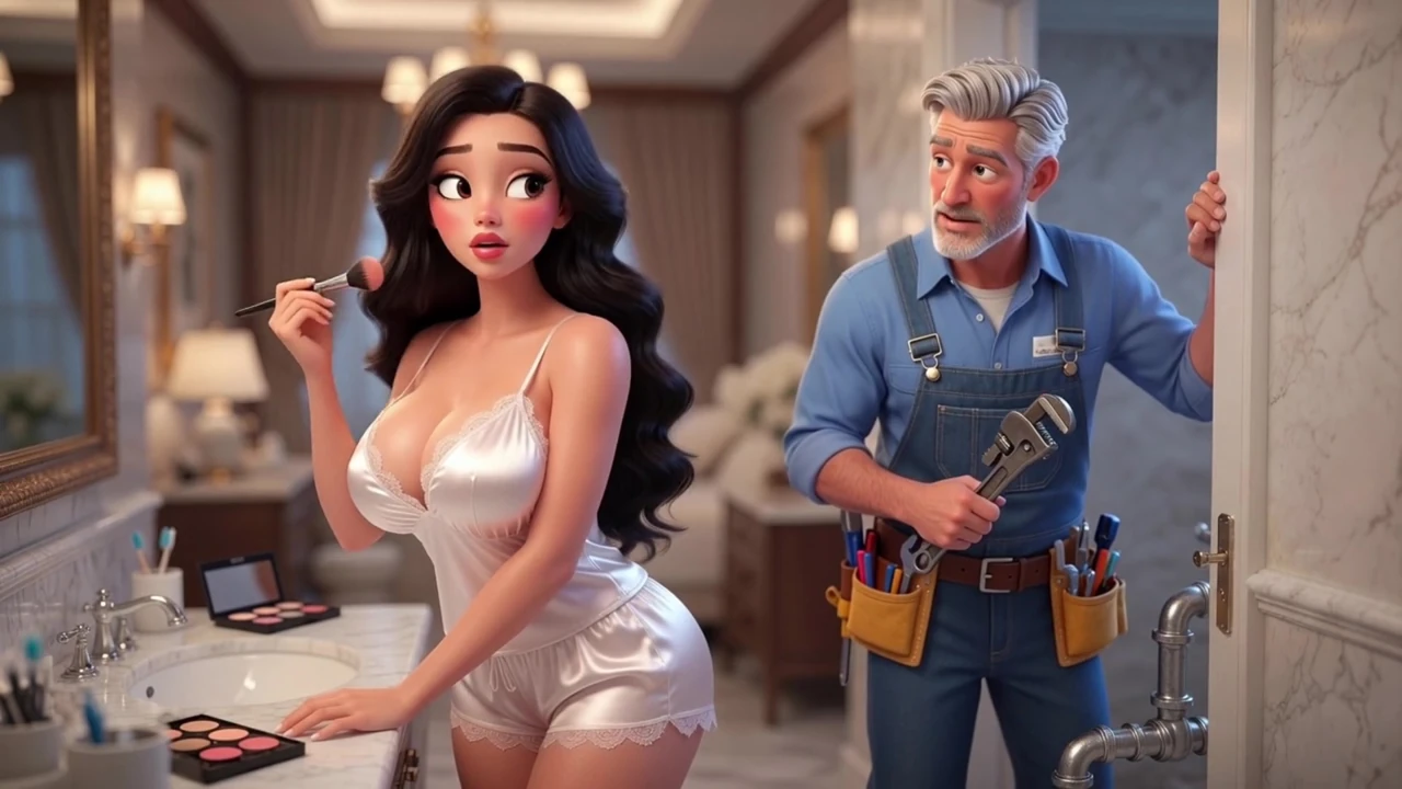 She really liked the plumber, she secretly jerked off to him, and then had sex with him