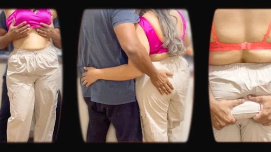 Kızı uzaktayken kayınvalidesinin damadıyla romantik bir ilişkisi - mutfakta yemek pişirmeyi öğretiyor - hafif ve yumuşak oyun