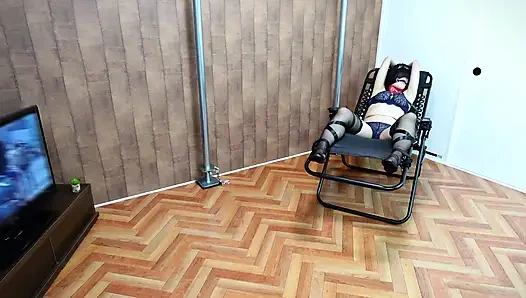 Erotik losyon sürün ve dizginleyin, kızdırın ve bırakın